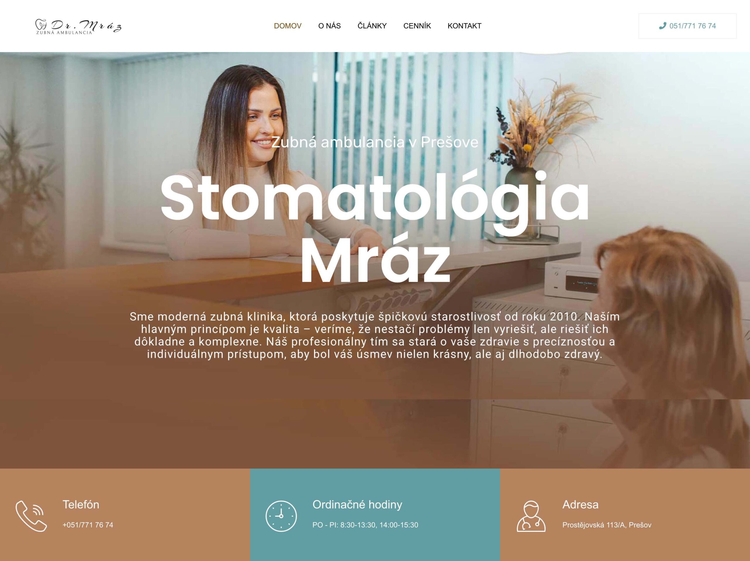 Tvorba webu - Stomatológia Mráz4